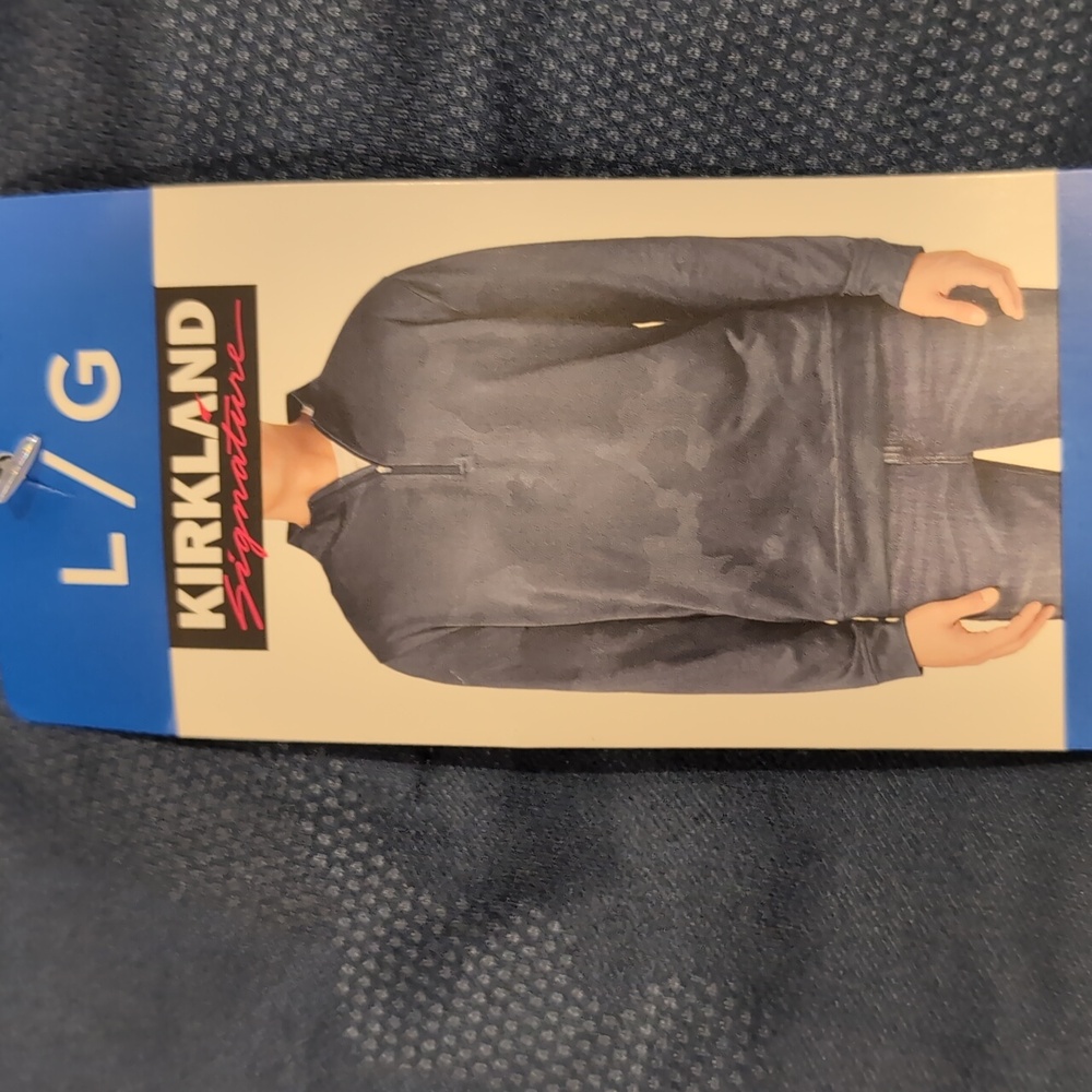 L: Kirkland Signature Men's performance 1/4 zip top. (Dark blue)